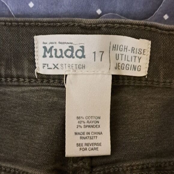 Mudd green high rise utility jegging jeans size 17 - Picture 3 of 5